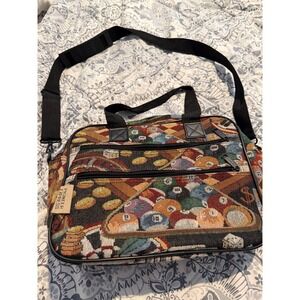 Pioneer Express Vintage Tapestry Billiards Pool Table Crossbody Shoulder Bag
